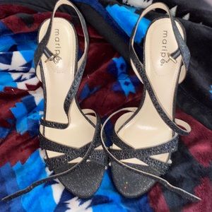 Maripe Vivian Black Glitter High Heel
